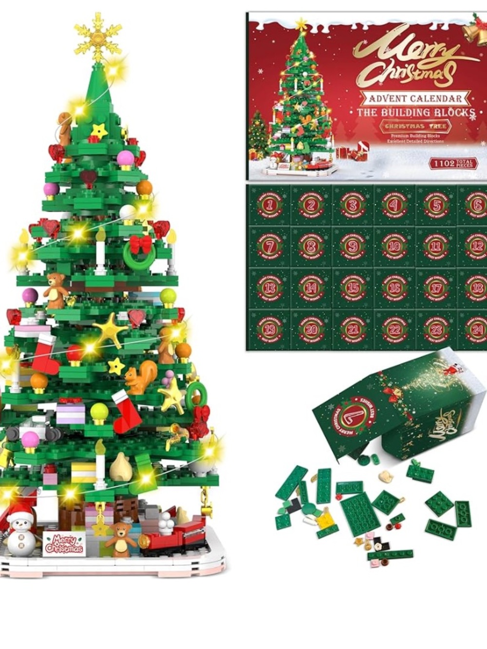 Merry Christmas Advent Calendar SEALED The Building Blocks Christmas Tree Set